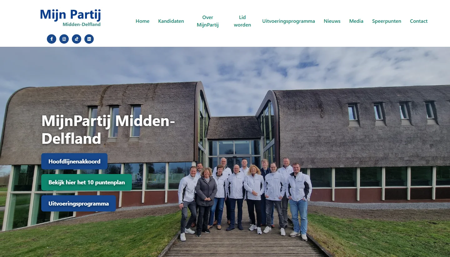 Homepage van MijnPartij Midden-Delfland