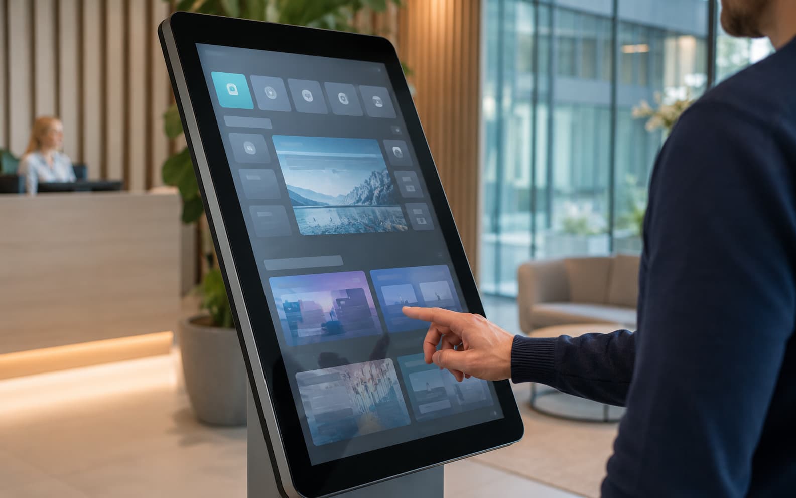 Touchscreen in gebruik